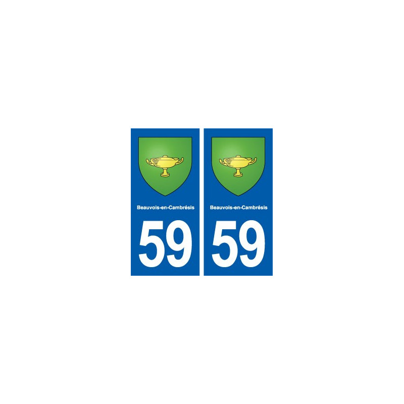 59 Beauvois-en-Cambrésis blason autocollant plaque immatriculation stickers ville