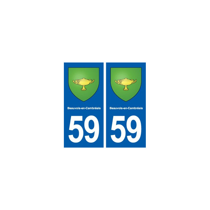 59 Beauvois-en-Cambrésis blason autocollant plaque immatriculation stickers ville