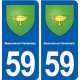 59 Beauvois-en-Cambrésis blason autocollant plaque immatriculation stickers ville
