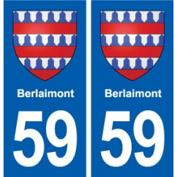59 Berlaimont blason autocollant plaque immatriculation stickers ville