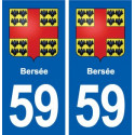 59 Bersée blason autocollant plaque immatriculation stickers ville