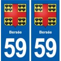 59 Bersée blason autocollant plaque immatriculation stickers ville