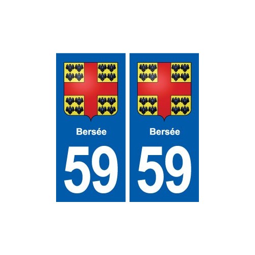 59 Bersée blason autocollant plaque immatriculation stickers ville