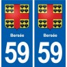 59 Bersée blason autocollant plaque immatriculation stickers ville