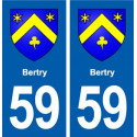 59 Bertry blason autocollant plaque immatriculation stickers ville