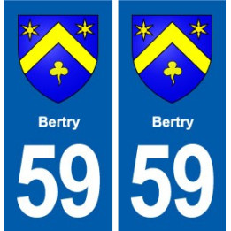 59 Bertry blason autocollant plaque immatriculation stickers ville