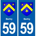 59 Bertry blason autocollant plaque immatriculation stickers ville