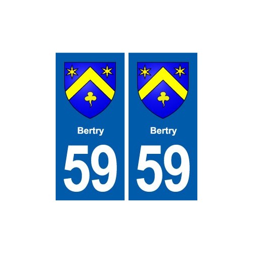 59 Bertry blason autocollant plaque immatriculation stickers ville