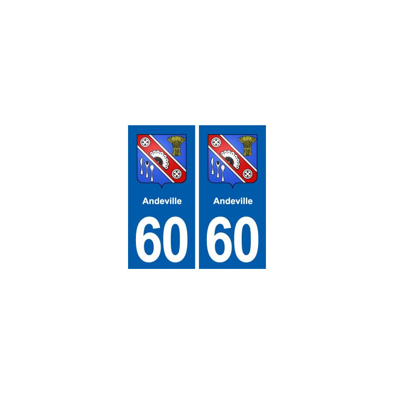 60 Andeville blason autocollant plaque immatriculation stickers ville