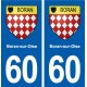 60 Boran-sur-Oise blason autocollant plaque immatriculation stickers ville