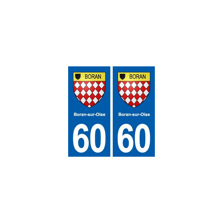 60 Boran-sur-Oise blason autocollant plaque immatriculation stickers ville