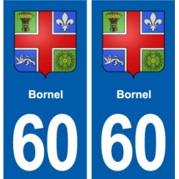 60 Bornel blason autocollant plaque stickers ville
