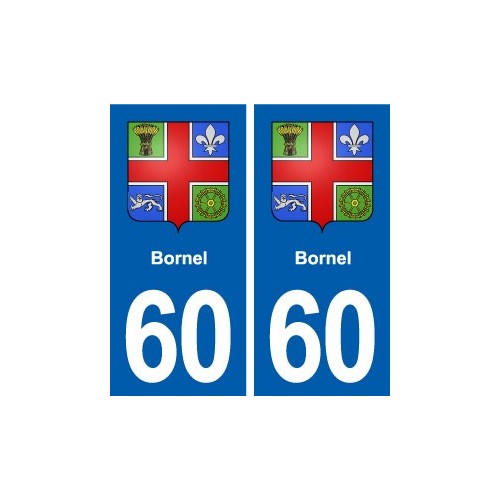 60 Bornel blason autocollant plaque stickers ville