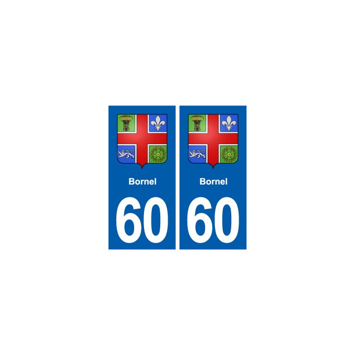 60 Bornel blason autocollant plaque stickers ville