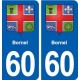 60 Bornel blason autocollant plaque stickers ville