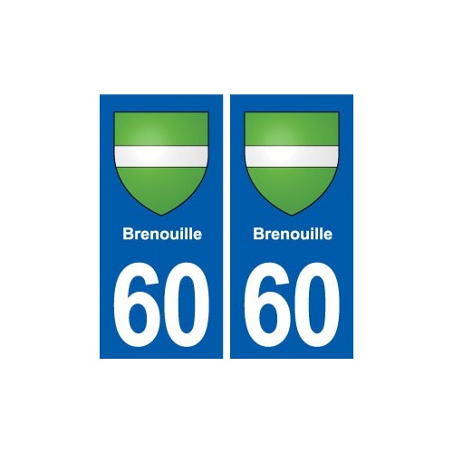 60 Brenouille blason autocollant plaque immatriculation stickers ville