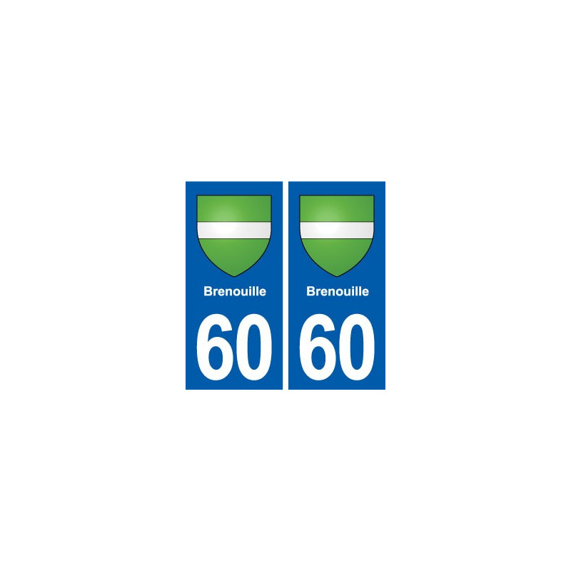 60 Brenouille blason autocollant plaque immatriculation stickers ville
