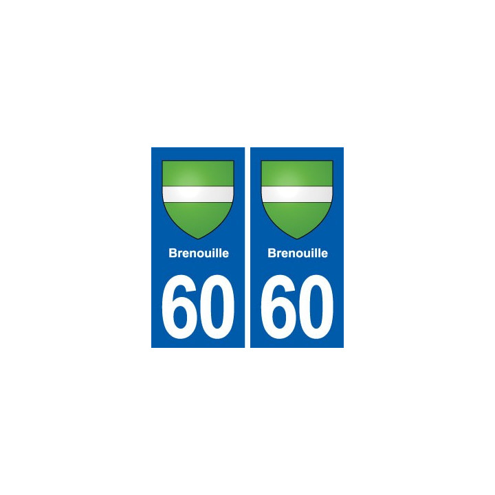60 Brenouille blason autocollant plaque immatriculation stickers ville