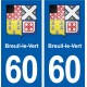 60 Breuil-le-Vert blason autocollant plaque immatriculation stickers ville