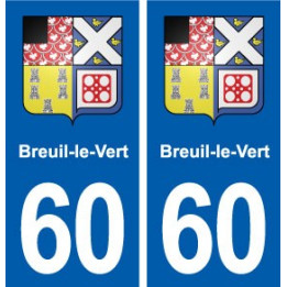 60 Breuil-le-Vert blason autocollant plaque immatriculation stickers ville