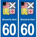 60 Breuil-le-Vert blason autocollant plaque immatriculation stickers ville
