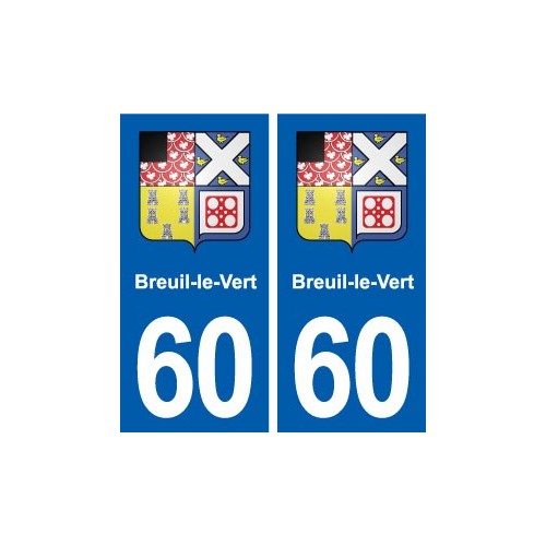 60 Breuil-le-Vert blason autocollant plaque immatriculation stickers ville