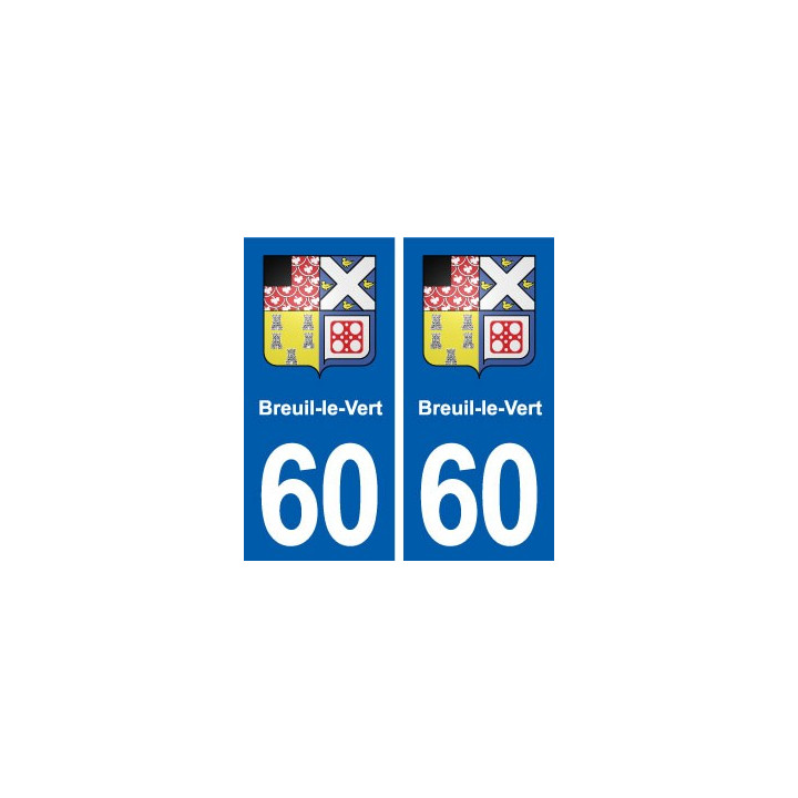 60 Breuil-le-Vert blason autocollant plaque immatriculation stickers ville