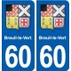 60 Breuil-le-Vert blason autocollant plaque immatriculation stickers ville