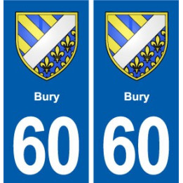 60 Bury blason autocollant plaque immatriculation stickers ville