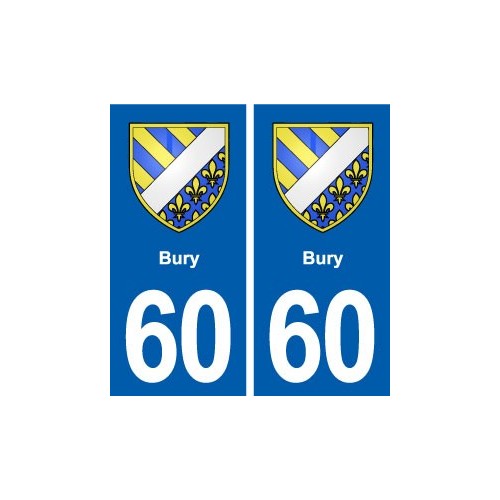 60 Bury blason autocollant plaque immatriculation stickers ville