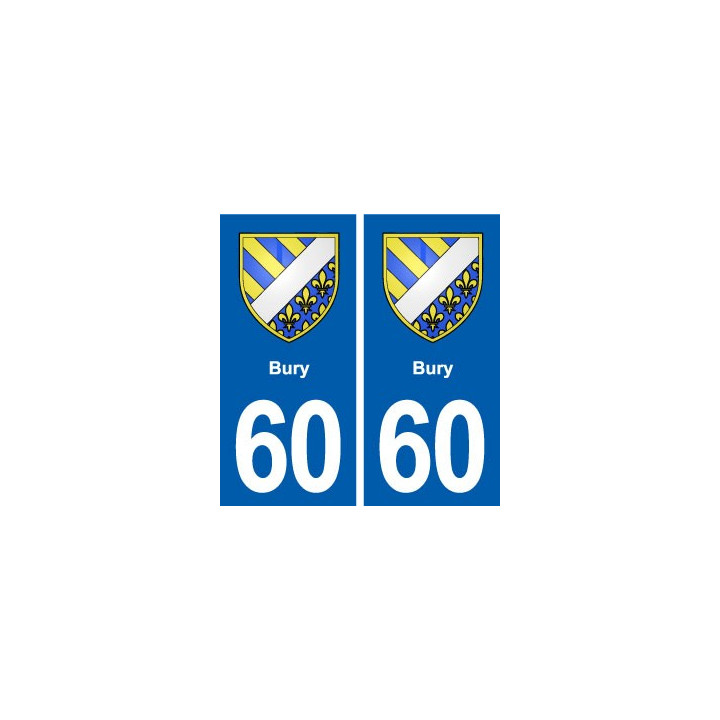 60 Bury blason autocollant plaque immatriculation stickers ville