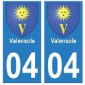 04 Valensole ville autocollant plaque