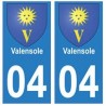 04 Valensole ville autocollant plaque