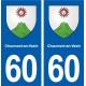 60 Chaumont-en-Vexin blason autocollant plaque immatriculation stickers ville