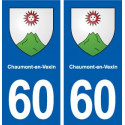 60 Chaumont-en-Vexin blason autocollant plaque immatriculation stickers ville