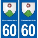 60 Chaumont-en-Vexin blason autocollant plaque immatriculation stickers ville