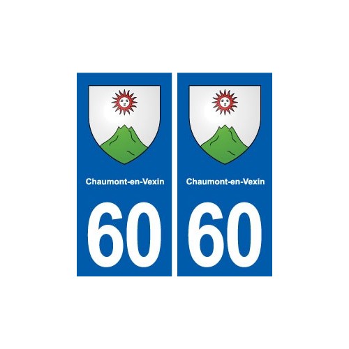 60 Chaumont-en-Vexin blason autocollant plaque immatriculation stickers ville