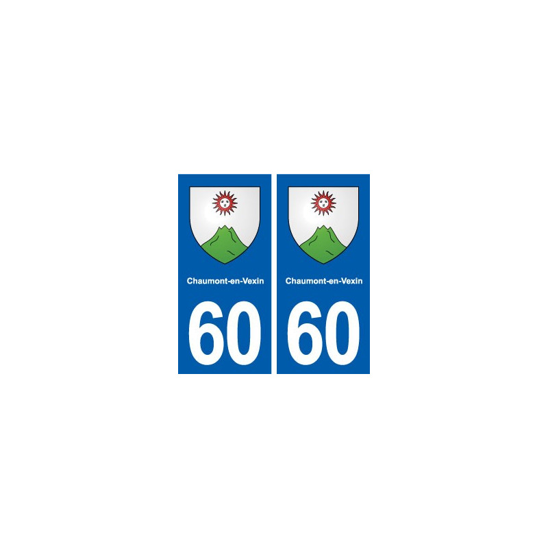 60 Chaumont-en-Vexin blason autocollant plaque immatriculation stickers ville