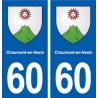 60 Chaumont-en-Vexin blason autocollant plaque immatriculation stickers ville
