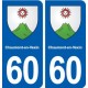 60 Chaumont-en-Vexin blason autocollant plaque immatriculation stickers ville