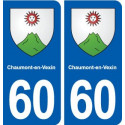 60 Chaumont-en-Vexin blason autocollant plaque immatriculation stickers ville