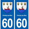 60 Choisy-au-Bac blason autocollant plaque stickers ville