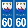 60 Choisy-au-Bac blason autocollant plaque stickers ville