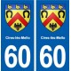 60 Cires-lès-Mello blason autocollant plaque immatriculation stickers ville