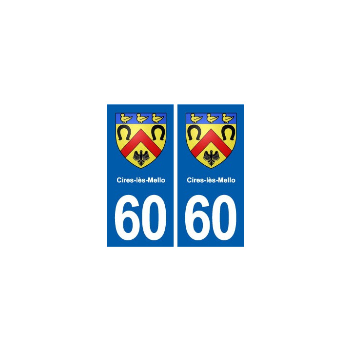 60 Cires-lès-Mello blason autocollant plaque immatriculation stickers ville
