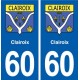 60 Clairoix blason autocollant plaque immatriculation stickers ville