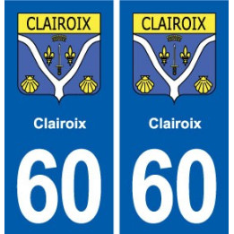 60 Clairoix blason autocollant plaque immatriculation stickers ville