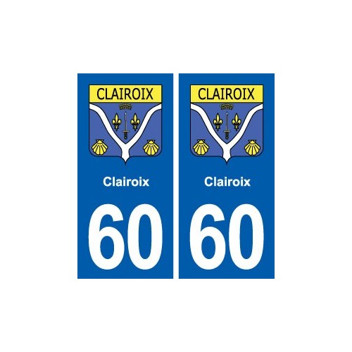 60 Clairoix blason autocollant plaque immatriculation stickers ville