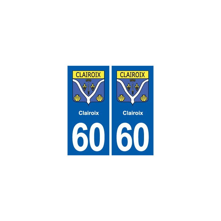 60 Clairoix blason autocollant plaque immatriculation stickers ville