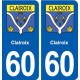 60 Clairoix blason autocollant plaque immatriculation stickers ville